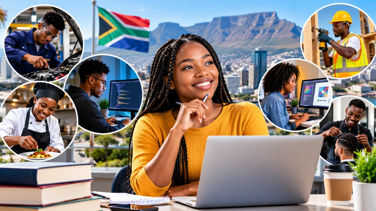 Young South African learning practical job skills in a training workshop
